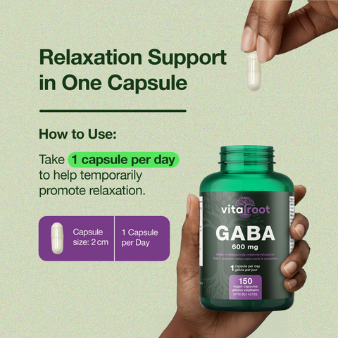 VitaRoot Supplément de GABA 600 mg