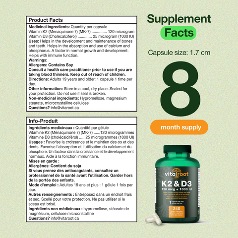 VitaRoot Vitamine D3 + K2