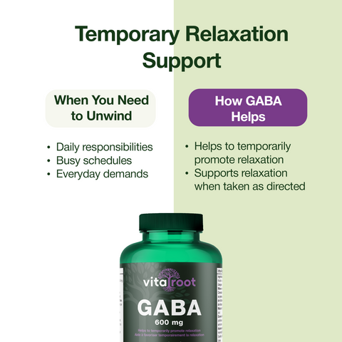 VitaRoot Supplément de GABA 600 mg